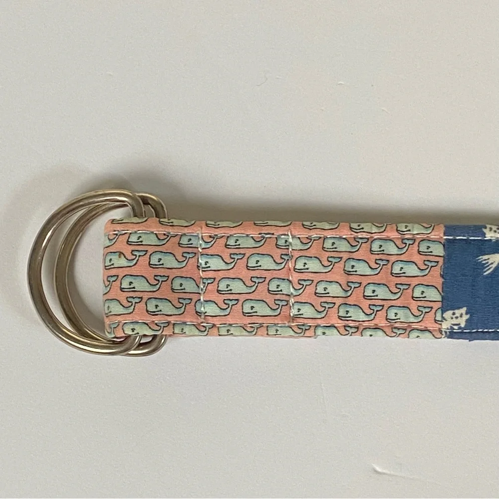 Vineyard Vines Belt Size Large Boy’s D Ring Canvas D-Ring Patchwork Preppy girls